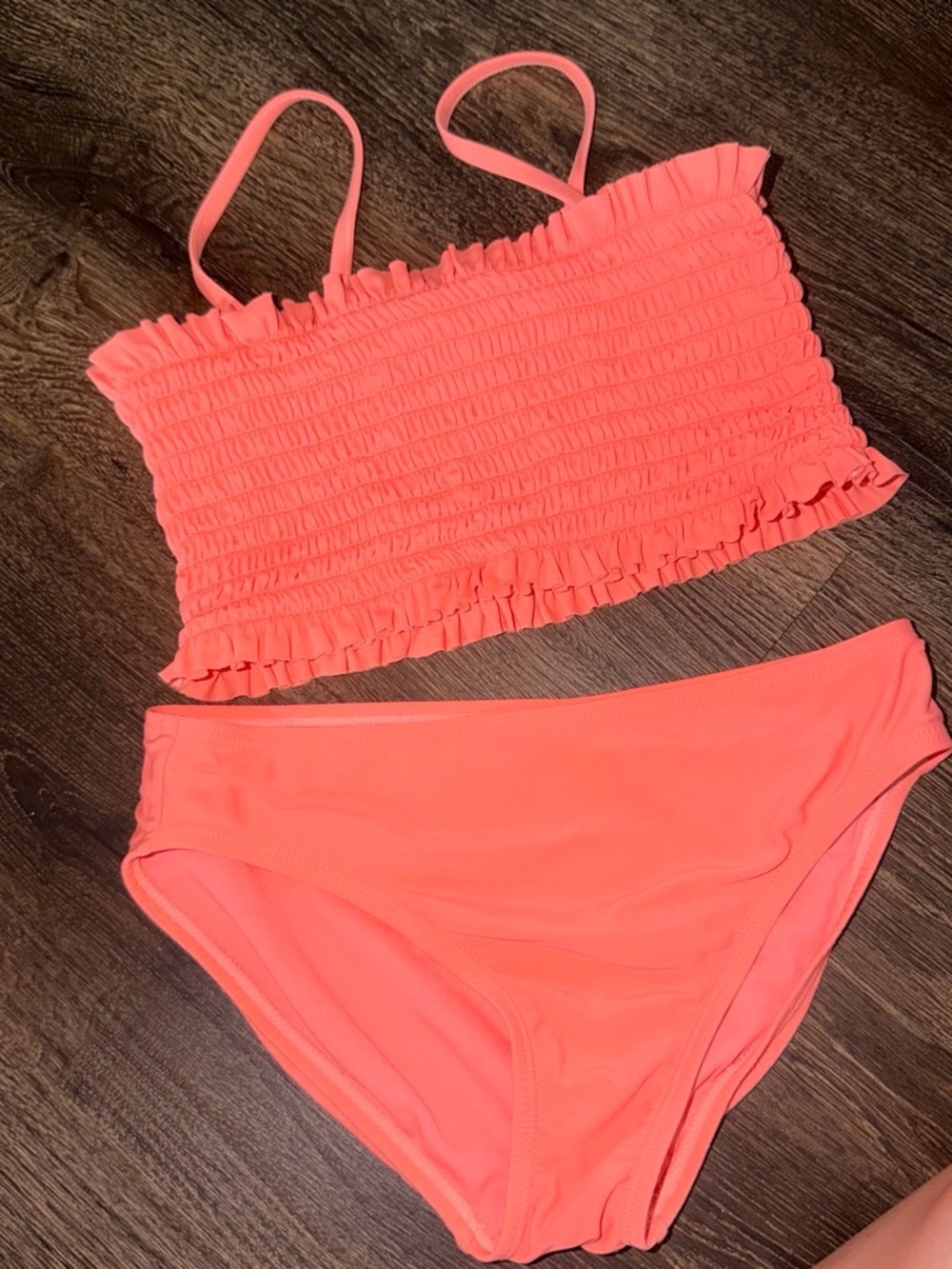 GAP Girls' Coral Smocked Bikini Set